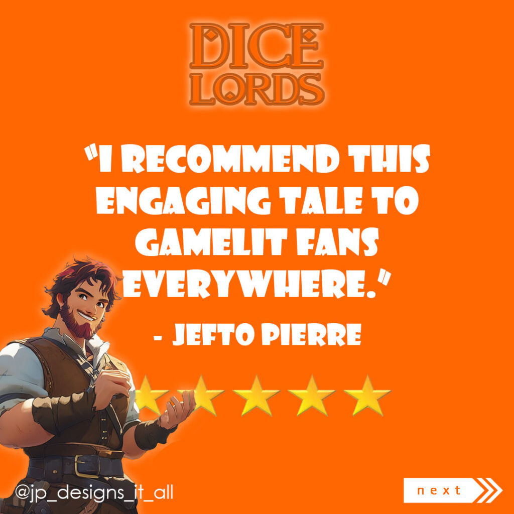 Reviews of 'Dice Lords' have been coming my way for the last couple of days, and I'm honored to be getting such great feedback!

With so much interest in my first GameLit story, I'm going to be adding BTS videos to my Patreon about 'Dice Lords' and LitRPG/GameLit in general.

If you haven't given this a read yet, it's available free to Kindle Unlimited readers! (And free copies have already been opened up to my Patreon supporters, too!) Head over to my website for the links!

#indieauthor #litrpg #gamelit #indiebooks #fantasy #isekai #sciencefiction #scifi