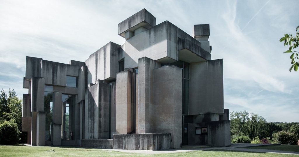 brutalism in cyberpunk aesthetic