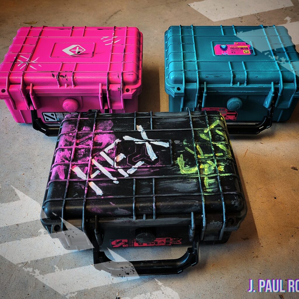 Finished a few more of my #cyberpunk collector's crates! (Every one a different style, individually numbered.) 🦾

These will be loaded with my novels and stickers before going on sale at my next event!

#cyberpunkart #cyberpunkstyle #scifi #sciencefiction #author #indieauthor