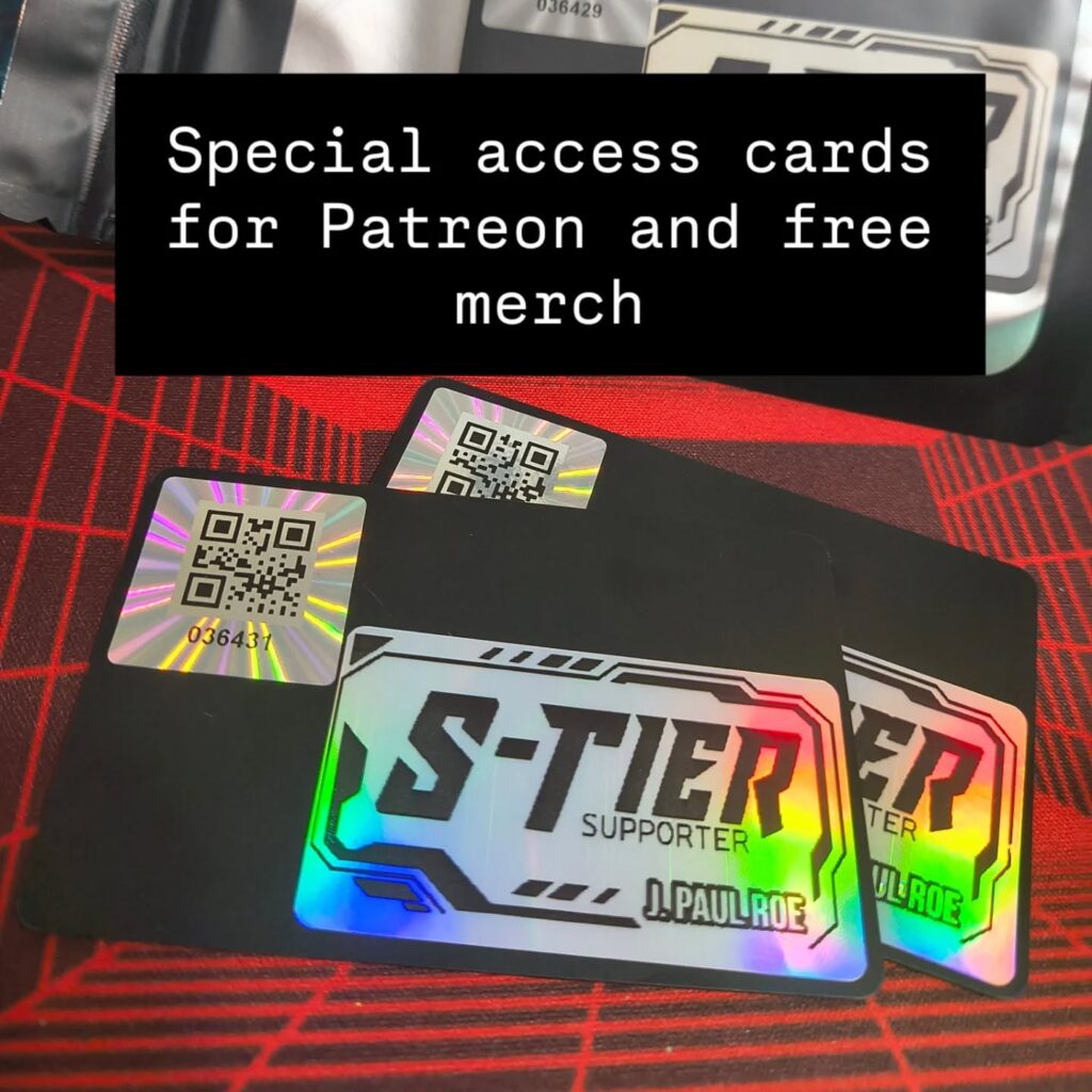 The ideas keep coming...along with the wrapped Editions of Into the Beanstalk, I'll be slinging NFC / holographic metal cards at my next event! A year of Patreon, and free stuff by flashing this card at my table at all future events. 🦾 #cyberpunk #indieauthor #cyberpunkdesign #scifi