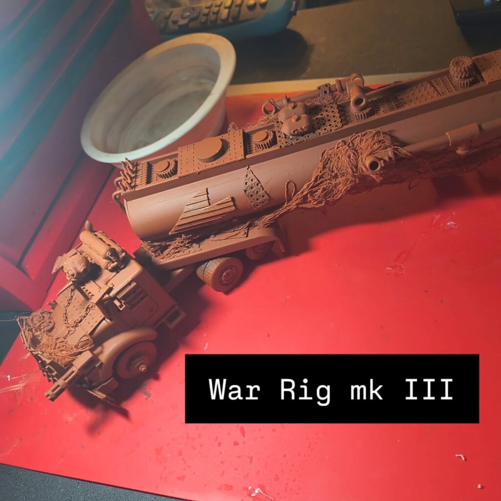 My fascination with turning toy trucks into wasteland death machines is growing... This classic Shell tanker is coming along. 

#gaslands #postapocalyptic #miniatures #modelmaking #wargaming